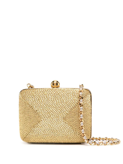 Pre-owned Chanel 1998 Mini Golden Metallic Shoulder Bag In Brown