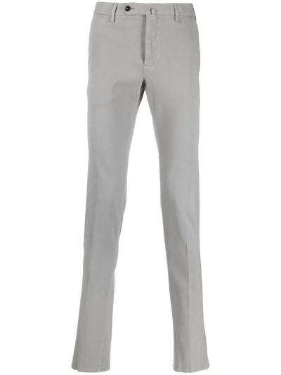Pt Torino Skinny-cut Stretch-wool Trousers In Grey