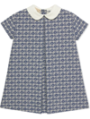 Gucci Kids' Double G Flared Dress In Blue