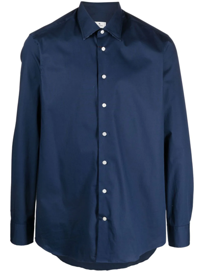 Etro Buttoned Long-sleeve Shirt In Navy