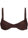Matteau + Net Sustain Recycled Underwired Balconette Bikini Top In Brown