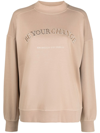 Brunello Cucinelli Embroidered Round-neck Sweatshirt In Neutrals