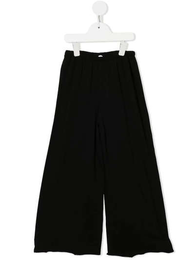The Row Kids' High-waisted Wide-leg Trousers In Black