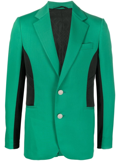 Koché Colour-block Single-breasted Blazer In Green