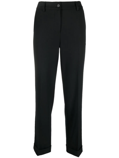 P.a.r.o.s.h Mid-rise Tailored Straight Trousers In Black