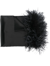 STYLAND FEATHER-TRIM DETAIL SCARF