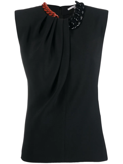 Stella Mccartney Falabella Sleeveless Top In Black