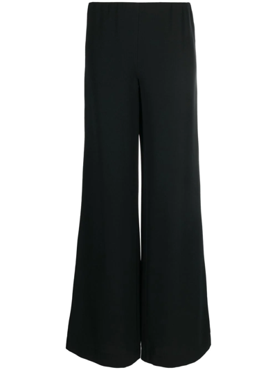P.a.r.o.s.h Elasticated Flared Trousers In Black