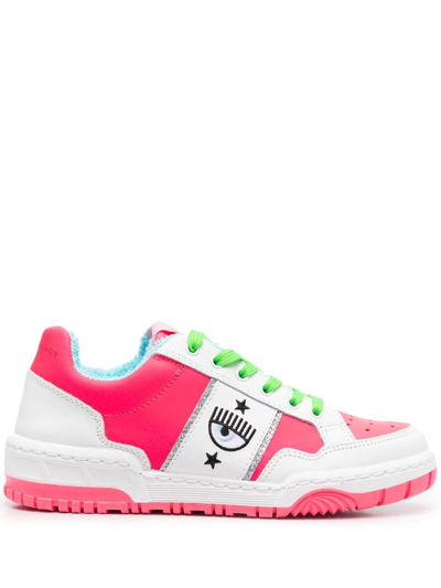Chiara Ferragni Cf1 Panelled Low-top Sneakers In Pink,white