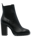 HOGAN ELASTICATED-PANEL ANKLE LEATHER BOOTS