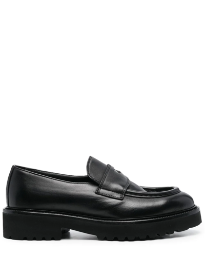 Doucal's Ridged-sole Detail Loafers In Black