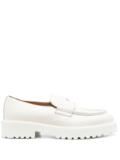 Doucal's Ridged-rubber Sole Detail Loafers In White