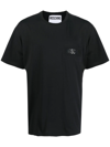 Moschino Embroidered-logo Organic Cotton T-shirt In Black