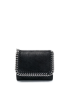 Stella Mccartney Falabella Shaggy Deer Flap Wallet In Black