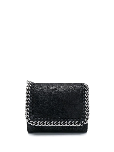 Stella Mccartney Small Falabella Flap Wallet In Black  