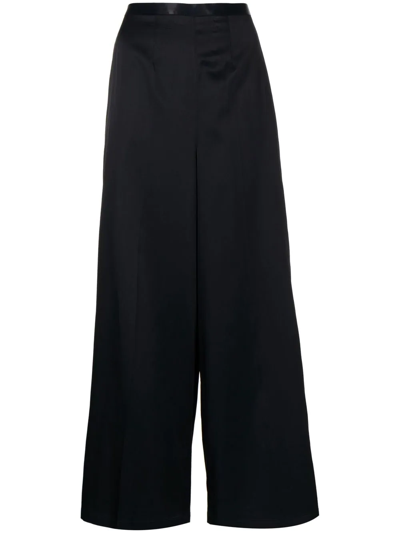 Enföld Wide-leg High-waisted Trousers In Black