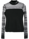 Karl Lagerfeld Logo-embroidered Mock-neck Top In Black