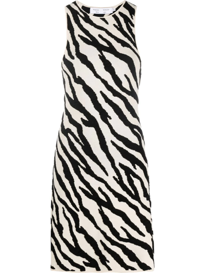 Proenza Schouler White Label Tiger-print Knit Mini Dress In Black