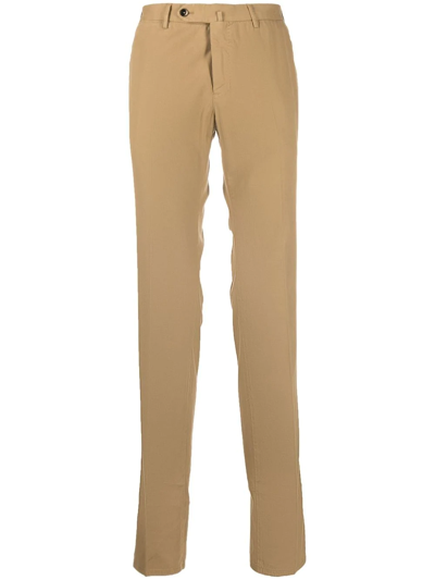 Pt Torino Slim Fit Cotton Twill Chino Pants In Neutral