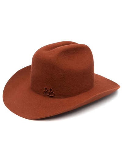 Ruslan Baginskiy Embroidered-logo Wool Felt Hat In Brown