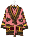 ALANUI ABSTRACT-PATTERN BELTED CARDIGAN