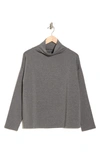 Eileen Fisher Funnel Neck Top In Ash