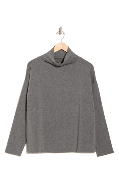 Eileen Fisher Funnel Neck Top In Ash