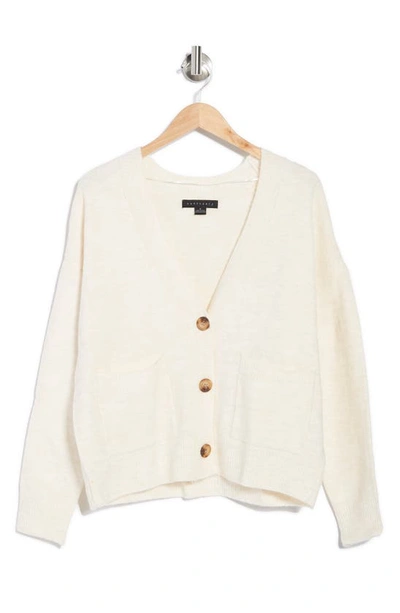 Sanctuary On The Move V-neck Pocket Cardigan In Heather Milk
