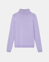 Lafayette 148 Matte Crepe Raglan Sleeve Turtleneck In Purple