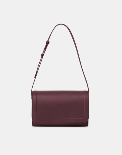 Lafayette 148 Calfskin Leather & Suede Saddle Bag—medium-date-one In Brown