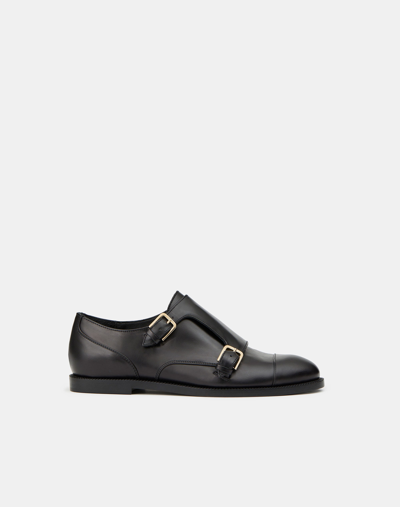 Lafayette 148 Calfskin Leather Monkstrap Oxford-black