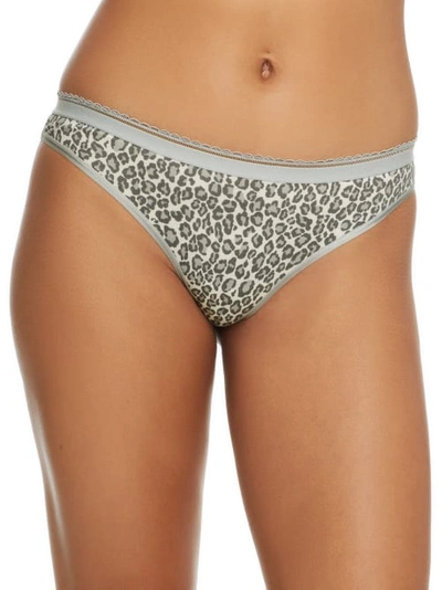 Bare The Easy Everyday Cotton Thong In Smoky Animal