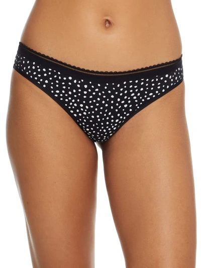 Bare The Easy Everyday Cotton Thong In Black Dot