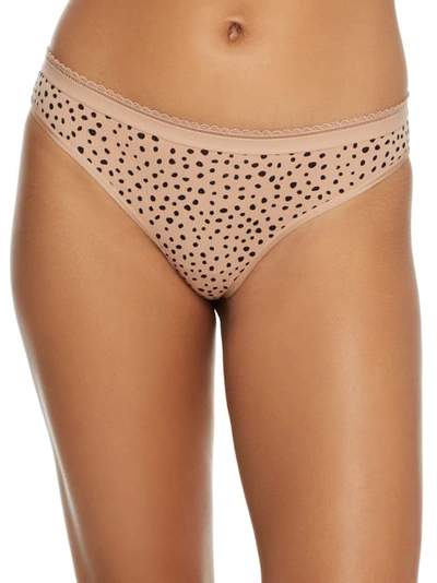 Bare The Easy Everyday Cotton Thong In Hazel Dot