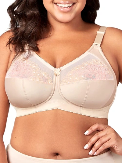 Elila Blossom Swiss Embroidered Wire-free Bra In Nude