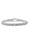 Lagos Caviar Rope Station Bracelet In Sterling Silver / Gold