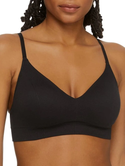 Maidenform Pure Comfort Seamless Wire-free Bra In Black