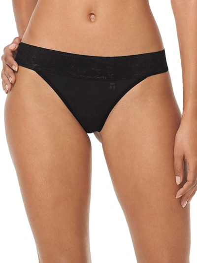 Tommy John Second Skin Lace Thong In Black