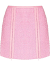 Rotate Birger Christensen Lina Zip-detailed Bouclé-tweed Mini Skirt In Rosa