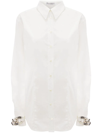Jw Anderson White Chain-embellished Cotton-poplin Shirt In White