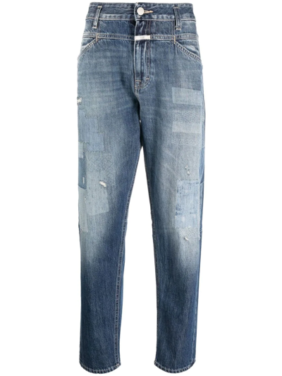 Closed X-lent High-waisted Tapered Jeans In Blue