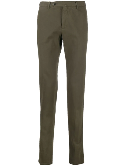 Pt Torino Mid-rise Straight-leg Trousers In Grün