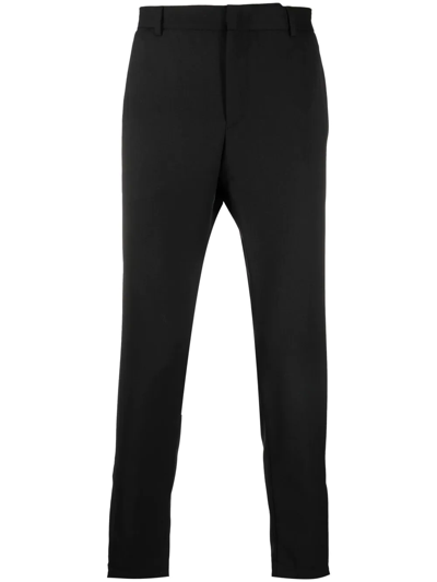 Pt Torino Cropped Tapered-leg Trousers In Schwarz