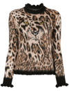 BOUTIQUE MOSCHINO LEOPARD-PRINT KNITTED JUMPER