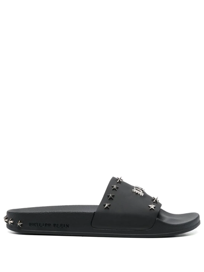 Philipp Plein Gothic Plein Stud-studded Sandals In Black