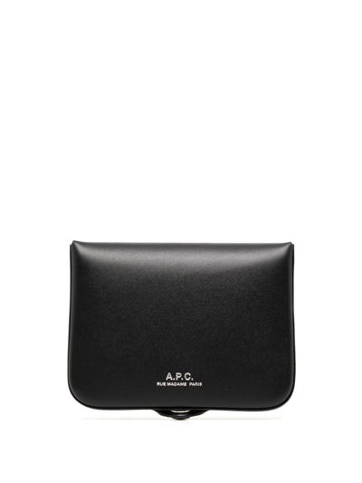 Apc Snap-fastening Leather Wallet In Black