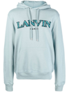 LANVIN EMBROIDERED-LOGO POUCH-POCKET HOODIE