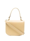 Jil Sander Logo Print Top Handle Shoulder Bag In Beige