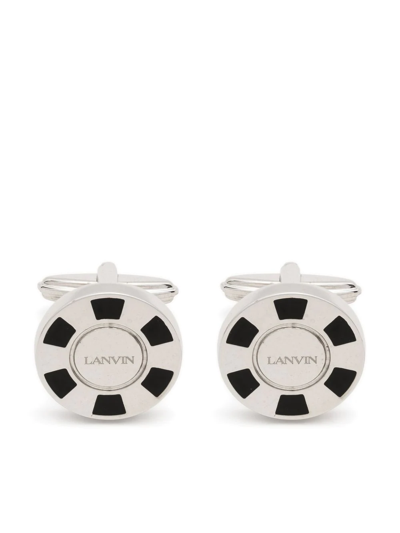 Lanvin Engraved-logo Detail Cufflinks In Silber