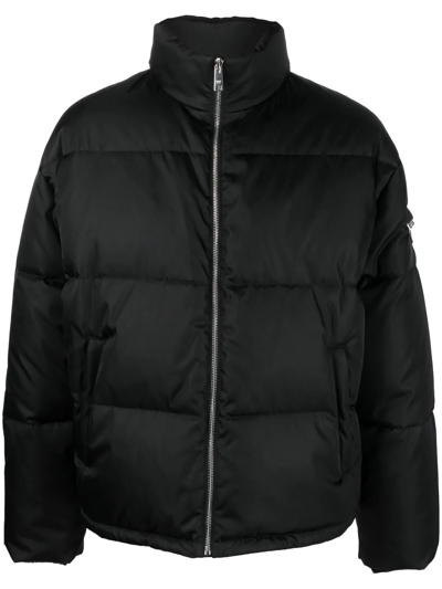 Prada Re-nylon Puffer Jacket In Nero